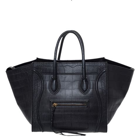 celine croc embossed phantom bag|Bags .